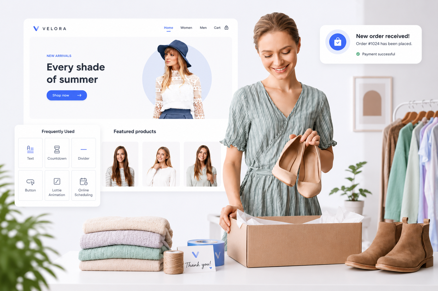 A small business using its website to receive orders after setting up a domain.